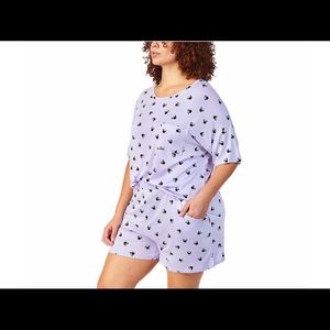 Disney Ladies' Short Pajama Set, Purple